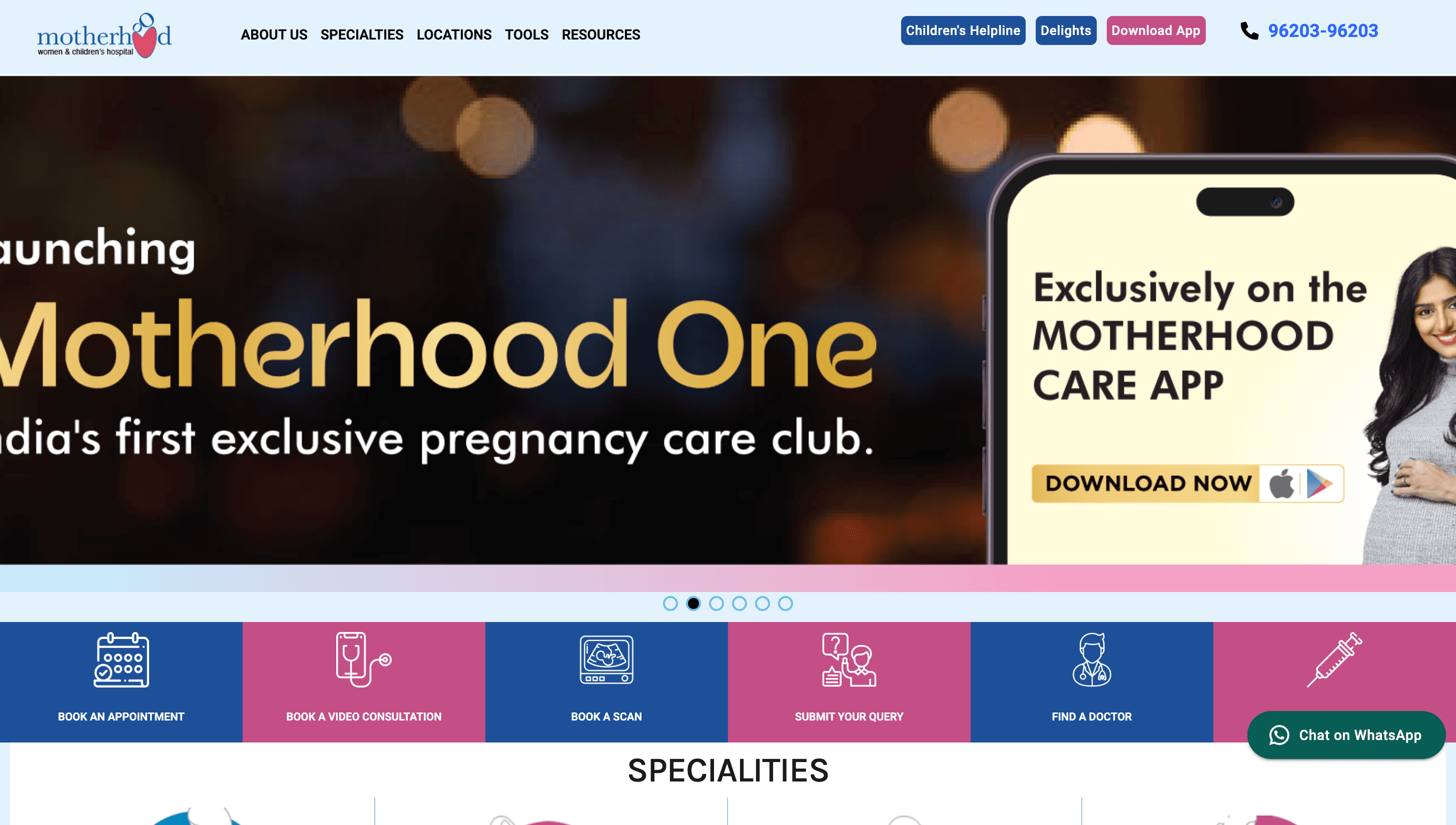 Motherhood Hospital - Healthcare project screenshot