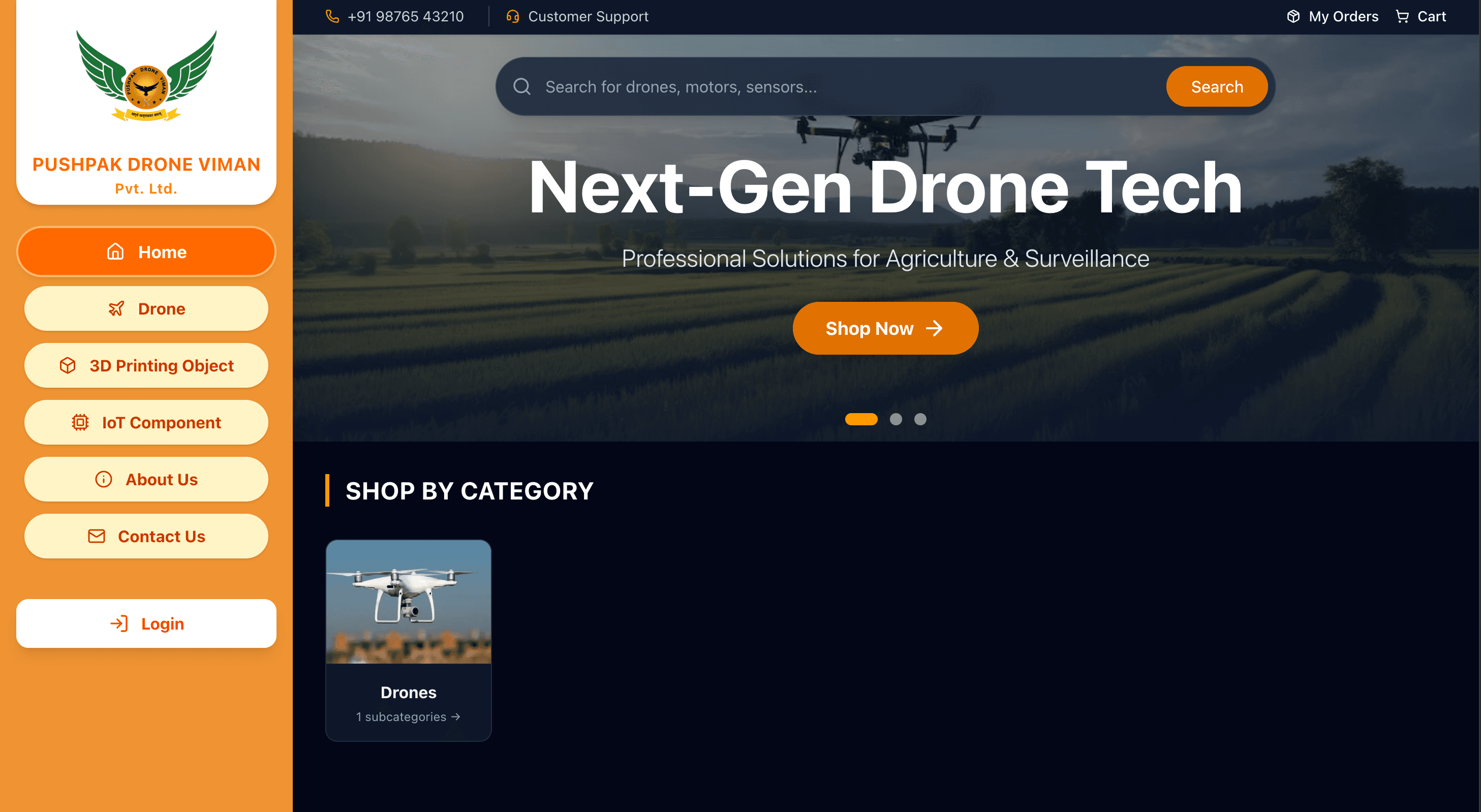 Pushpak Drone Viman Pvt. Ltd. - Technology project screenshot